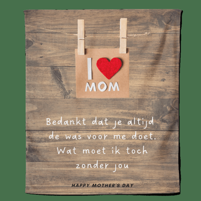 Fleecedeken Moederdag - I Love Mom - Pillow Buddies
