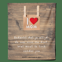 Fleecedeken Moederdag - I Love Mom - Pillow Buddies - thumbnail