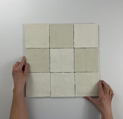 Moos Ivory glans handvorm 13x13 Moos Ivory glans handvorm 13x13