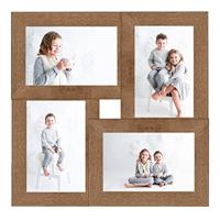 VidaXL Fotolijst voor 4x(13x18 cm) foto mdf lichtbruin - thumbnail