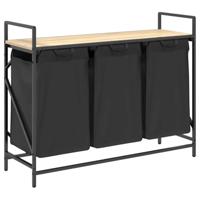 Wasmand 3 vakken met plank sonoma eikenkleurig - thumbnail