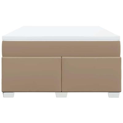 Boxspring met matras kunstleer cappuccinokleurig 140x200 cm