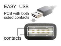 Delock 83369 USB-kabel USB 2.0 USB-A stekker, USB-micro-B stekker 5.00 m Zwart Stekker past op beide manieren, Vergulde steekcontacten, UL gecertificeerd - thumbnail