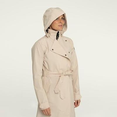 AGU Trench Coat Long Regenjas Urban Outdoor Dames - Cement - XL - Waterdicht AGU Trench Coat Long Regenjas Urban Outdoor Dames - Cement - XL - Waterdicht