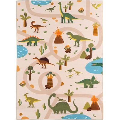Kindervloerkleed Rechthoek Dino COCO Beige - Zacht Speelkleed voor de Kinderkamer Kindervloerkleed Rechthoek Dino COCO Beige - Zacht Speelkleed voor de Kinderkamer