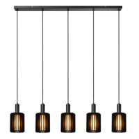 Lucide LAMBRES - Hanglamp - 5xE27 - Zwart - thumbnail