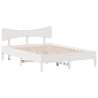 Bedframe zonder matras massief grenenhout wit 140x200 cm - thumbnail