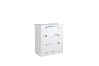 LANDWOOD Commode met 3 lades - Witte afwerking - Landelijke stijl - B80 x D45 x H90 cm