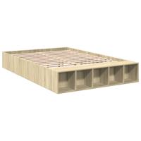 Bedframe bewerkt hout sonoma eikenkleurig 150x200 cm - thumbnail