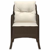 Tuinstoelen 2 st met kussens poly rattan bruin - thumbnail