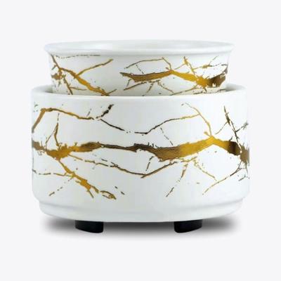 Elektrische kaars verwarmer keramiek marmer wit