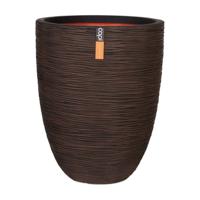 Capi Nature Rib NL vase laag 44x56cm bloempot bruin - thumbnail