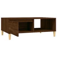 Salontafel 90x60x35 cm bewerkt hout bruin eikenkleur - thumbnail
