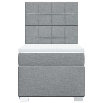 Boxspring met matras stof lichtgrijs 140x190 cm