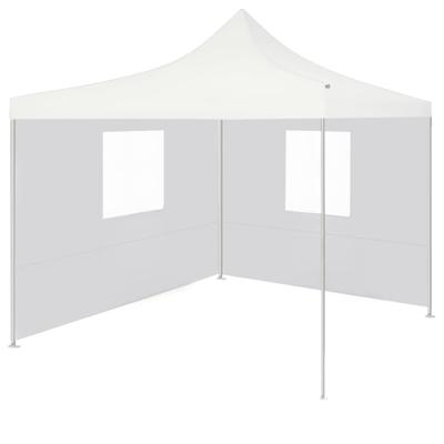 VidaXL Partytent met 2 zijwanden inklapbaar 2x2 m staal wit