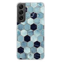 Samsung Galaxy S22 shockproof hoesje - Blue cubes - thumbnail