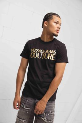 Versace Jeans Couture Thick T-Shirt Heren Zwart/Goud - Maat M - Kleur: Zwart | Soccerfanshop