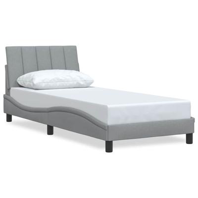 Bedframe zonder matras 90x200 cm stof lichtgrijs