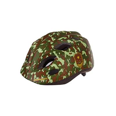 Pol Isport junigoud fietshelm s 52-56cm army met led licht - thumbnail