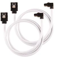 Corsair Premium SATA3-kabel, schuin/recht (6 Gbps, 60 cm, 90 graden), met ommanteling, wit - thumbnail