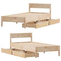 Bedframe zonder matras massief grenenhout 160x200 cm - thumbnail