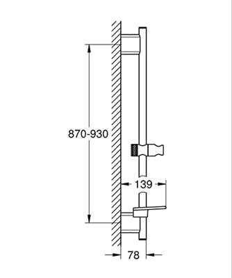 Grohe Rainshower Smartactive Glijstang 90 cm Supersteel
