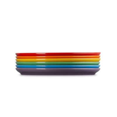 LE CREUSET - San Francisco - Dinerbord Coupe 27cm New Rainbow 6-dlg