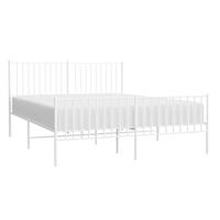 Bedframe met hoofd- en voeteneinde metaal wit 160x200 cm - thumbnail