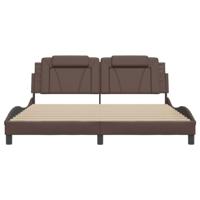 Bedframe met LED-verlichting kunstleer bruin 180x200 cm - thumbnail