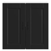 Keukenwandkast Porto bewerkt hout zwart - thumbnail