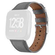 Fitbit Versa 1 / 2 & Lite leren bandje - Grijs - thumbnail
