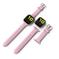 By Qubix - Siliconen 'Twist' bandje - Roze - Compatible met Apple Watch 38mm / 40mm / 41mm / 42mm - Compatible Apple watch bandjes - thumbnail