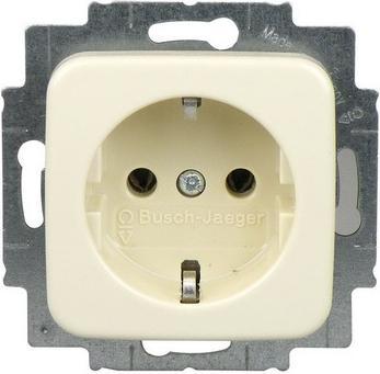 Busch-Jaeger wandcontactdoos 1-voudig met randaarde inbouw creme
