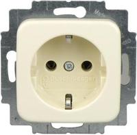 Busch-Jaeger wandcontactdoos 1-voudig met randaarde inbouw creme - thumbnail
