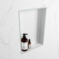 MONDIAZ EASY Nis 44,5x29,5cm in solid surface kleur Greey | Talc. 1 vak geschikt voor in- of opbouw - thumbnail