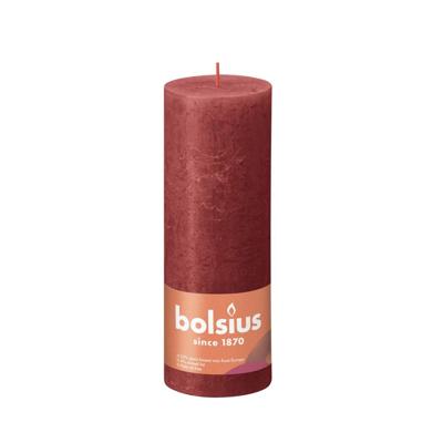 Bolsius stompkaars rustiek shine 6.8x19cm delicate red