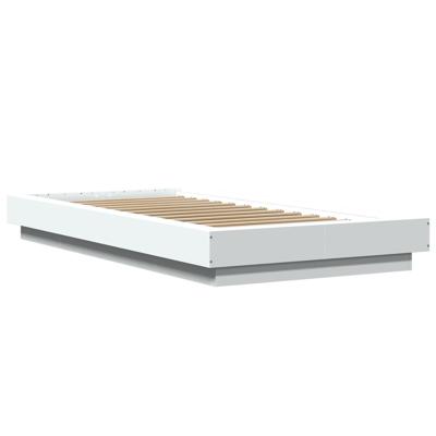 Bedframe LED massief hout wit 140x190 cm - thumbnail