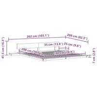 Bedframe met Nachttafels Wit 180x200cm Massief Hout - thumbnail