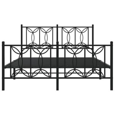 Bedframe met hoofd- en voeteneinde metaal zwart 135x190 cm Bedframe met hoofd- en voeteneinde metaal zwart 135x190 cm
