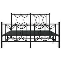 Bedframe met hoofd- en voeteneinde metaal zwart 135x190 cm - thumbnail