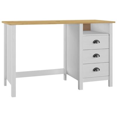 Bureau Hill 3 lades 120x50x74 cm massief grenenhout