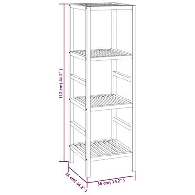 Badkamerrek 36x36x112 cm massief walnotenhout