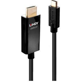 Lindy 43292 video kabel adapter 2 m USB Type-C HDMI Type A (Standaard) Zwart