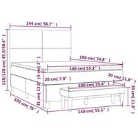 Boxspring met matras stof lichtgrijs 140x190 cm - thumbnail