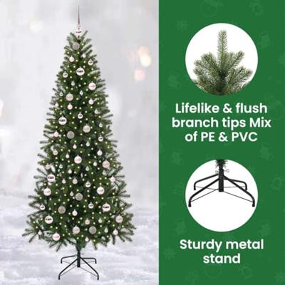 VidaXL Kunstkerstboom met 300 led met standaard groen 210 cm pe en pvc VidaXL Kunstkerstboom met 300 led met standaard groen 210 cm pe en pvc