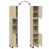 Badkamerkast 30x30x190 cm bewerkt hout sonoma eikenkleurig - thumbnail