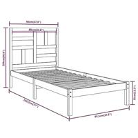 Bedframe massief hout wit 90x190 cm - thumbnail