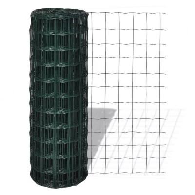 VidaXL Euro hek 25x0,8 m staal groen VidaXL Euro hek 25x0,8 m staal groen