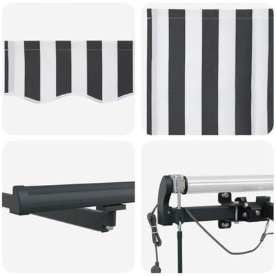 Luifel automatisch uittrekbaar LED 600x300 cm antraciet en wit