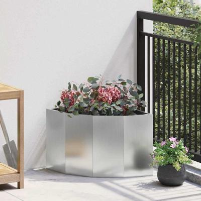 VidaXL Hoek plantbak zilver 45 x 45 x 35 cm gegalvaniseerd staal